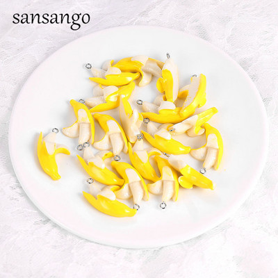 10-dielny prívesok zo žltej smaltovanej zliatiny s banánom pre ručne vyrobené roztomilé náušnice, náhrdelník, módne šperky.