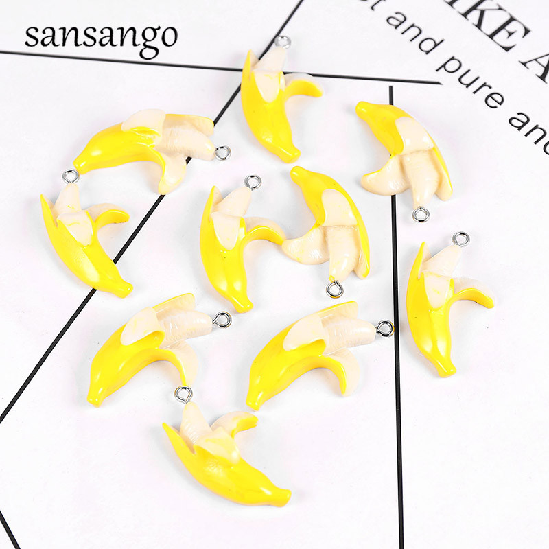 10-dielny prívesok zo žltej smaltovanej zliatiny s banánom pre ručne vyrobené roztomilé náušnice, náhrdelník, módne šperky.