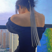 Punková dlhá strapcová retiazka do vlasov Vintage čelenka Kovová módna sponka do vlasov pre ženy, dievčatá, párty, šperky, darček