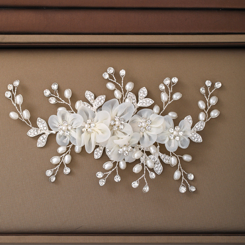 Cvjetni dijamant Biserna kopča za kosu Češalj Traka za glavu Žensko vjenčanje Nakit za kosu Dodaci za žene Svadbena tijara Traka za glavu Poklon