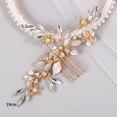 Madingos plaukų šukos nuotakos Tiaros vestuviniai plaukų aksesuarai moterims gėlių perlų krištolinis plaukų segtukas mergaičių galvos apdangalas plaukams papuošalai