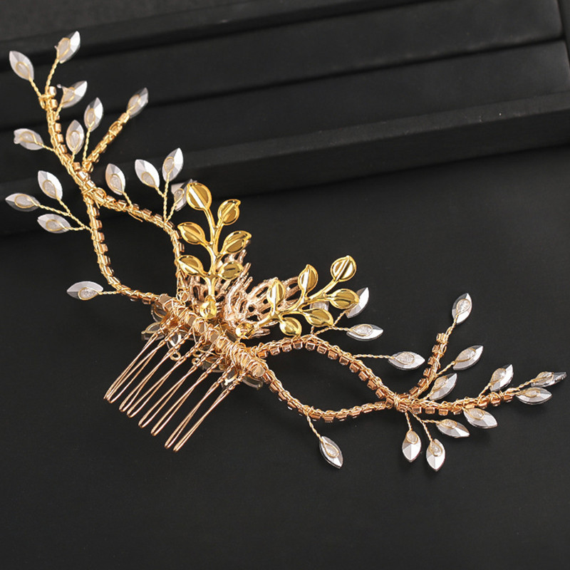 Madingos plaukų šukos nuotakos Tiaros vestuviniai plaukų aksesuarai moterims gėlių perlų krištolinis plaukų segtukas mergaičių galvos apdangalas plaukams papuošalai