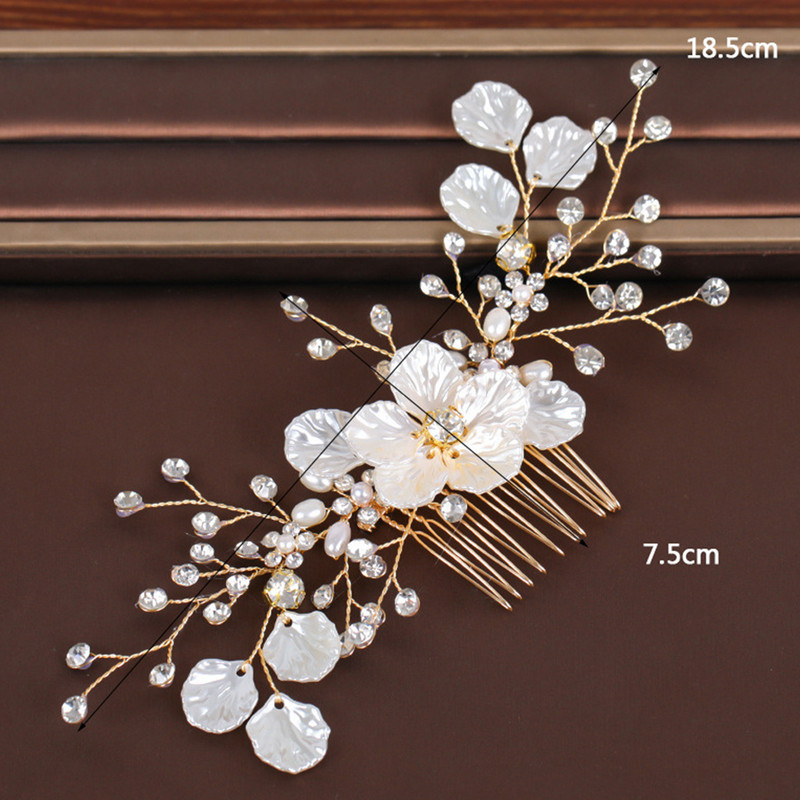 Madingos plaukų šukos nuotakos Tiaros vestuviniai plaukų aksesuarai moterims gėlių perlų krištolinis plaukų segtukas mergaičių galvos apdangalas plaukams papuošalai