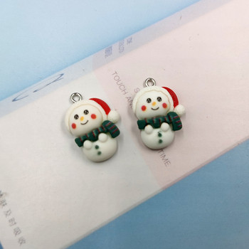 10 τμχ Ευρωπαϊκά χριστουγεννιάτικα γούρια χιονάνθρωπος για κοσμήματα που φτιάχνουν ευρήματα Diy χειροποίητο βραχιόλι σκουλαρίκι Χαριτωμένο κρεμαστό από ρητίνη C667
