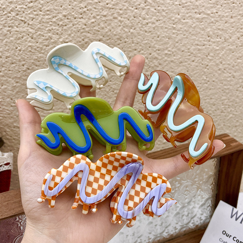 Korejski modni krem keksi Savijanje kopči za kosu Vintage kandže za kosu Slatki INS Dizajn nakita za kosu