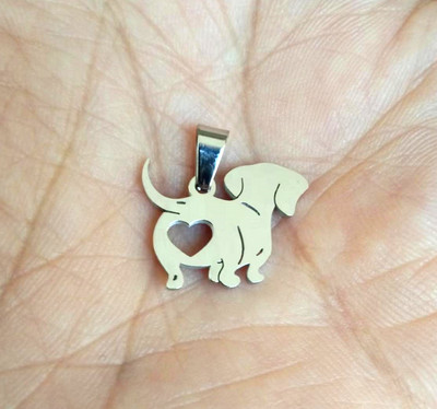 5db Charms I Love Dog üreges szív medálok barkácsolás tükör lengyel rozsdamentes acél ékszer kézműves