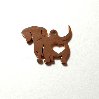 5db Charms I Love Dog üreges szív medálok barkácsolás tükör lengyel rozsdamentes acél ékszer kézműves