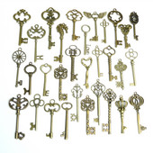 Új Vintage 10 db cinkötvözet vegyes kulcs Charms Fit barkács nyaklánc fülbevaló karkötő ékszer készítés esküvői dekoráció
