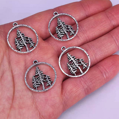 5db új Pine Tree Crescent Moon medál bűbáj barkácsoló női férfinak Kiegészítők