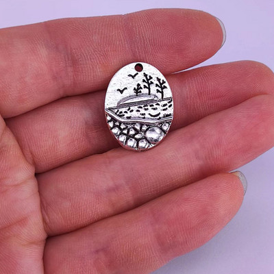 5db új Pine Tree Crescent Moon medál bűbáj barkácsoló női férfinak Kiegészítők