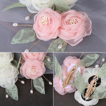 Fairy Hair Clips Bride Tiara Hair Jewelry for Women Νήμα με μαργαριτάρι λουλούδια φουρκέτα Classic girls Κινέζικα αξεσουάρ μαλλιών Κοσμήματα