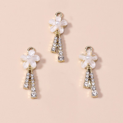 10 τμχ Κομψό Σχέδιο Μάρκας Χρυσό Χρώμα Τριφύλλι Γούρια λουλουδιών για Σκουλαρίκια Βραχιόλι Κολιέ Κρεμαστό Αξεσουάρ κοσμημάτων Diy