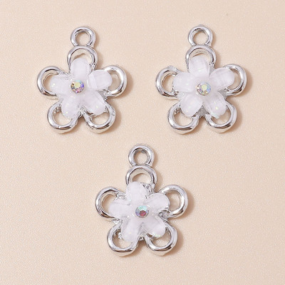 10 τμχ Κομψό Σχέδιο Μάρκας Χρυσό Χρώμα Τριφύλλι Γούρια λουλουδιών για Σκουλαρίκια Βραχιόλι Κολιέ Κρεμαστό Αξεσουάρ κοσμημάτων Diy