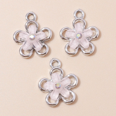 10 τμχ Κομψό Σχέδιο Μάρκας Χρυσό Χρώμα Τριφύλλι Γούρια λουλουδιών για Σκουλαρίκια Βραχιόλι Κολιέ Κρεμαστό Αξεσουάρ κοσμημάτων Diy