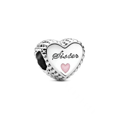 Daughter Love Dad Charm Fit Πρωτότυπο Pandora Charms Γυναικείο βραχιόλι Best Friends Χάντρες καρδιάς για κοσμήματα Δώρο για την Ημέρα του Πατέρα