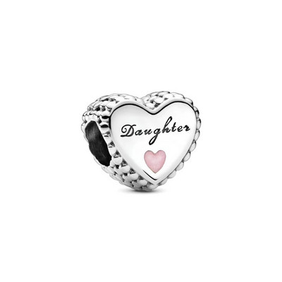 Daughter Love Dad Charm Fit Πρωτότυπο Pandora Charms Γυναικείο βραχιόλι Best Friends Χάντρες καρδιάς για κοσμήματα Δώρο για την Ημέρα του Πατέρα