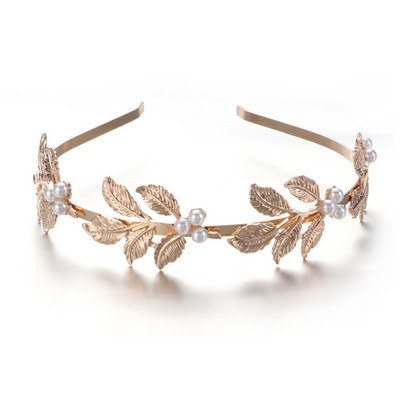 Divatos levél stílusú esküvői korona menyasszonyi tiara Vintage menyasszonyi hajkarika Arany esküvői hajkiegészítők női hajékszerek hajpánt