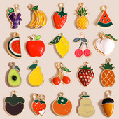 10db Mix Enamel Fruits Charms Cseresznye ananász eper medálok nyaklánchoz fülbevaló karkötő barkács ékszerkészítési kiegészítők