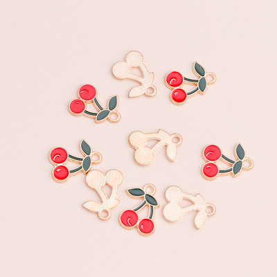 10db Mix Enamel Fruits Charms Cseresznye ananász eper medálok nyaklánchoz fülbevaló karkötő barkács ékszerkészítési kiegészítők