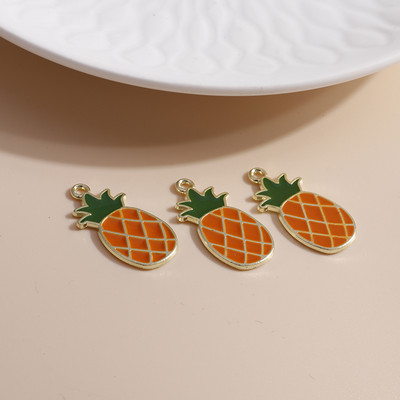 10db Mix Enamel Fruits Charms Cseresznye ananász eper medálok nyaklánchoz fülbevaló karkötő barkács ékszerkészítési kiegészítők