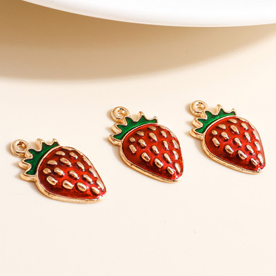 10db Mix Enamel Fruits Charms Cseresznye ananász eper medálok nyaklánchoz fülbevaló karkötő barkács ékszerkészítési kiegészítők