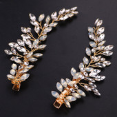 Kézzel készített menyasszonyi hajcsat kiváló minőségű arany színű esküvői tiara BN