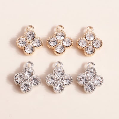 10 buc 12*14mm pandantive cu plante cristal flori brelocuri coliere cercei accesorii trifoi diy bijuterii descoperiri artizanat diy