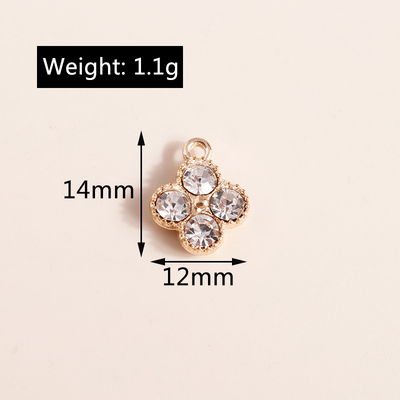 10db 12*14mm Növényi medálok Kristály Virágok Bűbájok Nyakláncok Fülbevalók Kiegészítők Lóhere barkácsolás Ékszer Találatok Kézműves barkácsolás