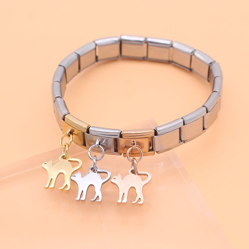 Hapiship uus originaal karikakra elevant tiib kassi süda armastus küünised võlu lüli sobib 9 mm käevõru roostevabast terasest ehete valmistamine DJ246