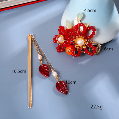 Sada vlasových palíc s perlovými strapcami a kvetinovou sponou do vlasov, čínsky štýl Hanfu, oblečenie, paličky na jedenie, vlasové doplnky BN
