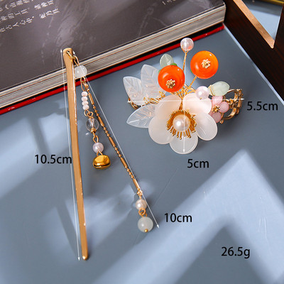 Sada vlasových palíc s perlovými strapcami a kvetinovou sponou do vlasov, čínsky štýl Hanfu, oblečenie, paličky na jedenie, vlasové doplnky BN