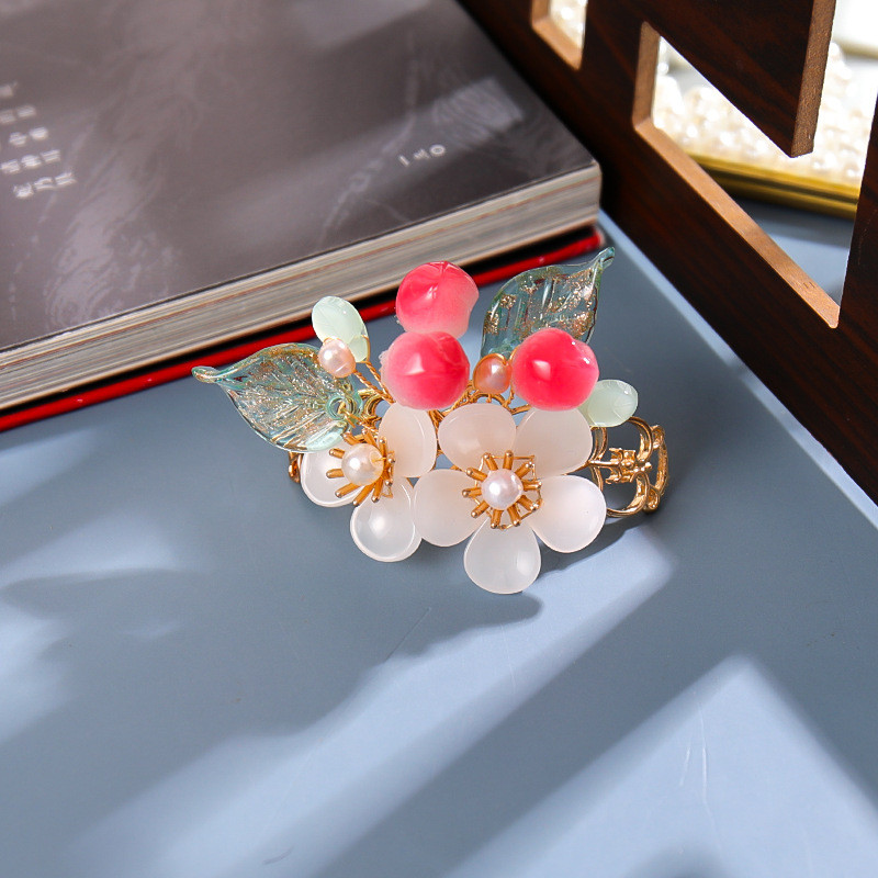 Sada vlasových palíc s perlovými strapcami a kvetinovou sponou do vlasov, čínsky štýl Hanfu, oblečenie, paličky na jedenie, vlasové doplnky BN