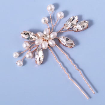 Σχήμα U φουρκέτες Rhinestone Pearl Hair Clips Μόδα Κορίτσια καρφίτσες στο πλάι Αξεσουάρ για τα μαλλιά γάμου Γούρι Νύφη Τιάρα Κοσμήματα για τα μαλλιά