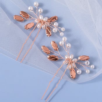 Σχήμα U φουρκέτες Rhinestone Pearl Hair Clips Μόδα Κορίτσια καρφίτσες στο πλάι Αξεσουάρ για τα μαλλιά γάμου Γούρι Νύφη Τιάρα Κοσμήματα για τα μαλλιά