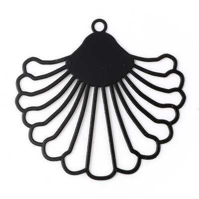 10 db matel üreges legyező alakú filigrán bélyegzők színes festett medálok barkács ékszerkészítéshez 3,9 cm x 3,7 cm