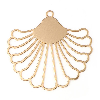 10 db matel üreges legyező alakú filigrán bélyegzők színes festett medálok barkács ékszerkészítéshez 3,9 cm x 3,7 cm
