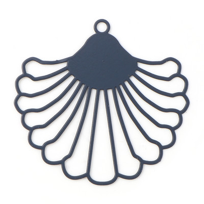 10 db matel üreges legyező alakú filigrán bélyegzők színes festett medálok barkács ékszerkészítéshez 3,9 cm x 3,7 cm