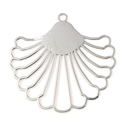 10 db matel üreges legyező alakú filigrán bélyegzők színes festett medálok barkács ékszerkészítéshez 3,9 cm x 3,7 cm