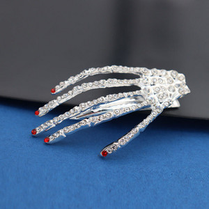 Punkové kovové krištáľové lebky ručné vlasové sponky pre ženy a dievčatá módne vlasové šperky nový dizajn hiphop rock kostra vlasové sponky čelenka