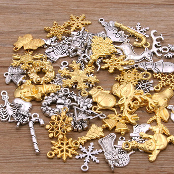 Random 20Pcs 10- 40 Style Alloy Metal Christmas Drop Oil Charms Χρυσό μενταγιόν για DIY Βραχιόλι Κολιέ Κατασκευή κοσμημάτων