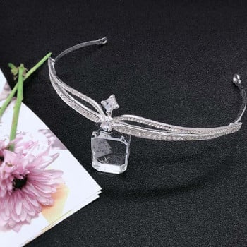 Hot Sale Luxury Simple Style Crystal Tiaras Headbands Bride Noiva Νυφικό πέπλο γάμου Διακοσμητικά κοσμήματα κεφαλής