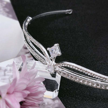 Hot Sale Luxury Simple Style Crystal Tiaras Headbands Bride Noiva Νυφικό πέπλο γάμου Διακοσμητικά κοσμήματα κεφαλής