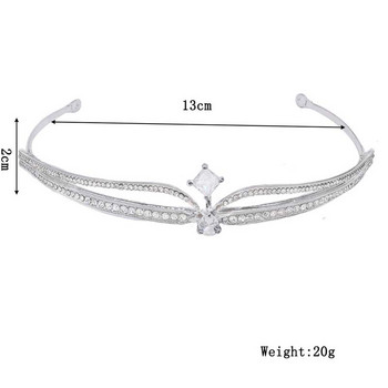 Hot Sale Luxury Simple Style Crystal Tiaras Headbands Bride Noiva Νυφικό πέπλο γάμου Διακοσμητικά κοσμήματα κεφαλής