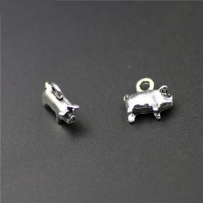 Zodiac Charms 3D aranyos malac kis medál vintage amulett kézzel készített barkács ékszer készítés antik esztétikai kiegészítők