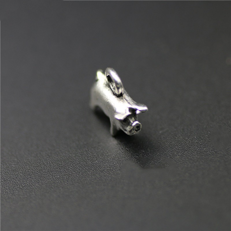 Zodiac Charms 3D aranyos malac kis medál vintage amulett kézzel készített barkács ékszer készítés antik esztétikai kiegészítők