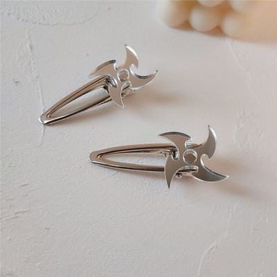 Japanese Tide Brand Punk Ninja Shuriken Boomerang Personality Girl Hip-Hop Windmill Hairb Nightclub Net Red Headwear 2022 New