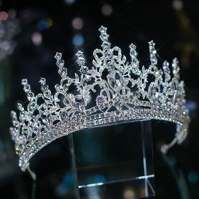 Luxus Változatos Ezüst Színű Kristály Menyasszonyi Tiaras Korona Strasszkő dísztárgyak Diadema Gallérok Fejfedők Esküvői Haj kiegészítők