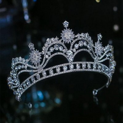 Luxus Változatos Ezüst Színű Kristály Menyasszonyi Tiaras Korona Strasszkő dísztárgyak Diadema Gallérok Fejfedők Esküvői Haj kiegészítők