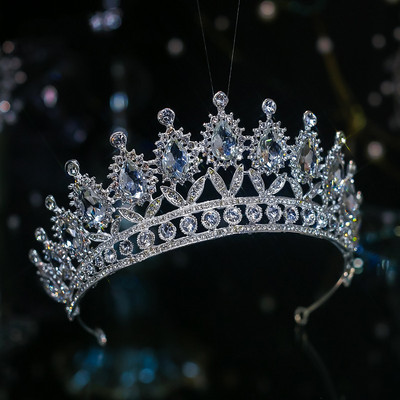 Luxus Változatos Ezüst Színű Kristály Menyasszonyi Tiaras Korona Strasszkő dísztárgyak Diadema Gallérok Fejfedők Esküvői Haj kiegészítők