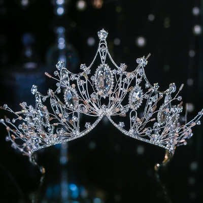 Luxus Változatos Ezüst Színű Kristály Menyasszonyi Tiaras Korona Strasszkő dísztárgyak Diadema Gallérok Fejfedők Esküvői Haj kiegészítők